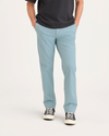 Front view of model wearing Tourmaline Men's Slim Fit Smart 360 Flex California Chino Pants.