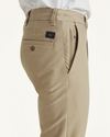 View of model wearing True Chino Smart 360 Flex Comfort Knit Chino Pants, Slim Fit.