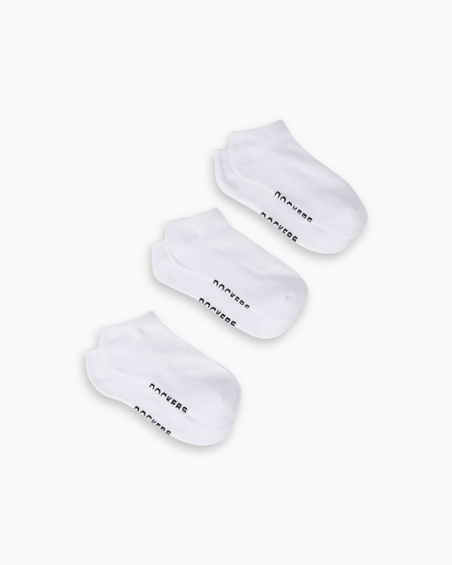 View of  White Men's Quarter Socks - 3 Pack.