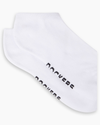 View of  White Men's Quarter Socks - 3 Pack.