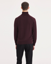 Back view of model wearing Winestasting Men's Regular Fit Turtleneck Sweater.